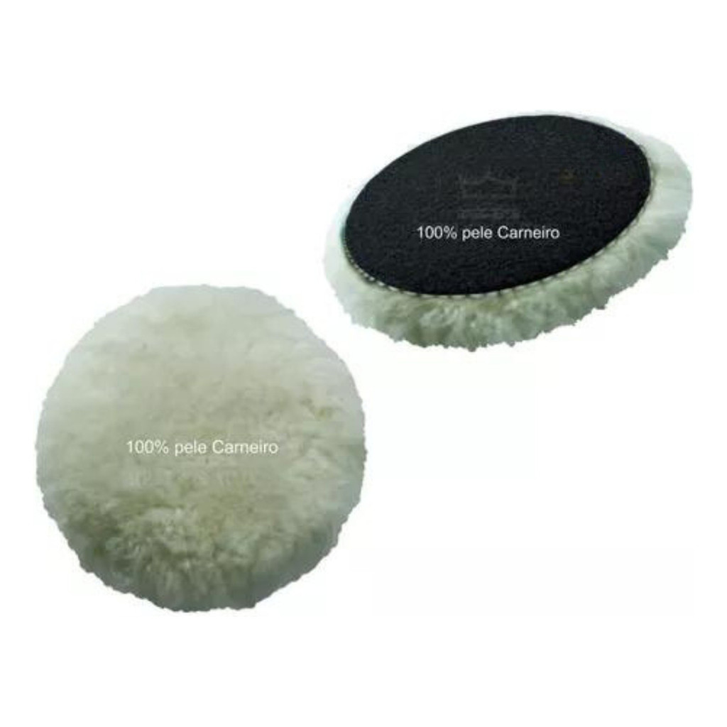 Boina 100% Pele De Carneiro 5 Polegadas Com Velcro 05 Unidades kit em Oferta na Shopee