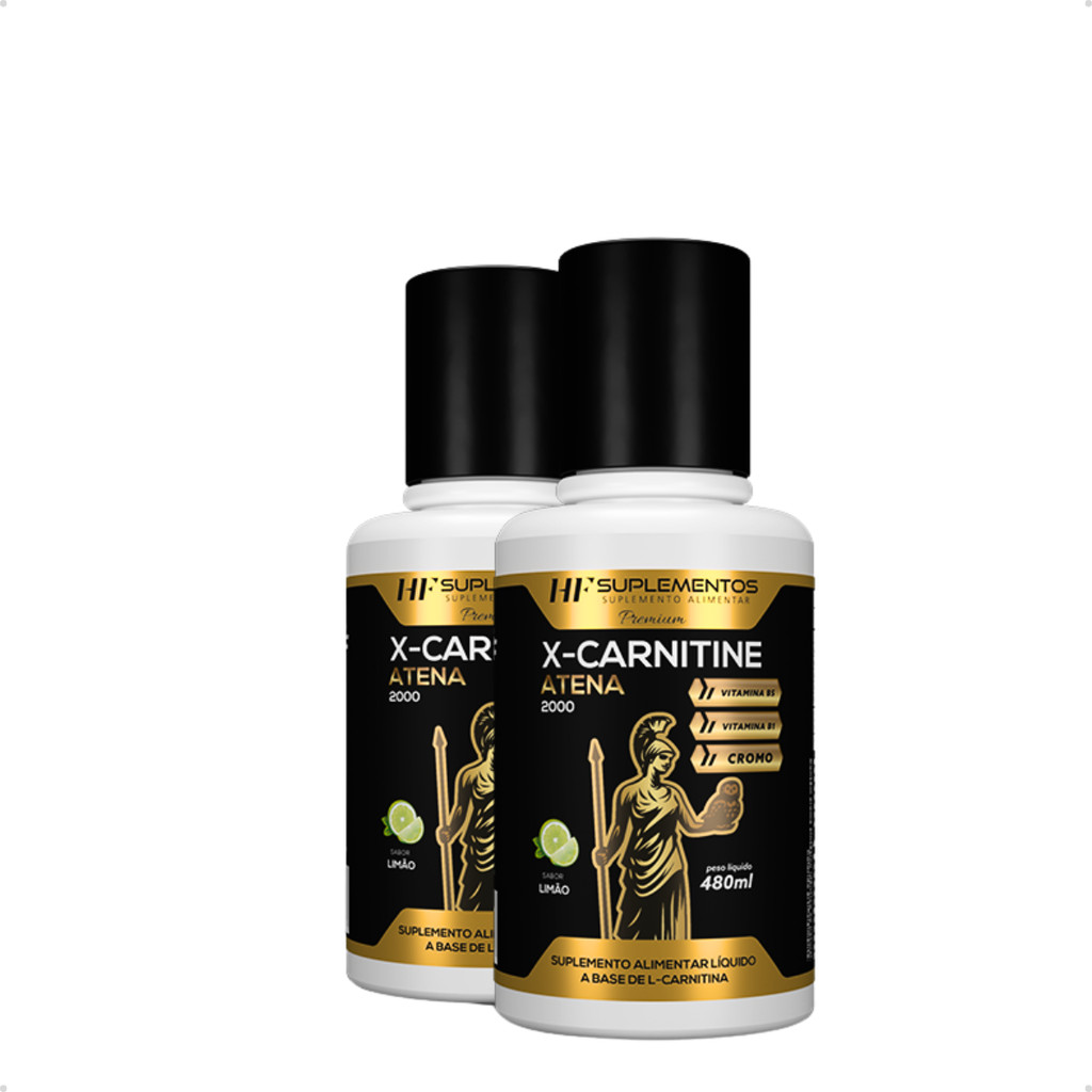 2X X-CARNITINE ATENA 2300 + CROMO 480ML LIMÃO HF SUPLEMENTS