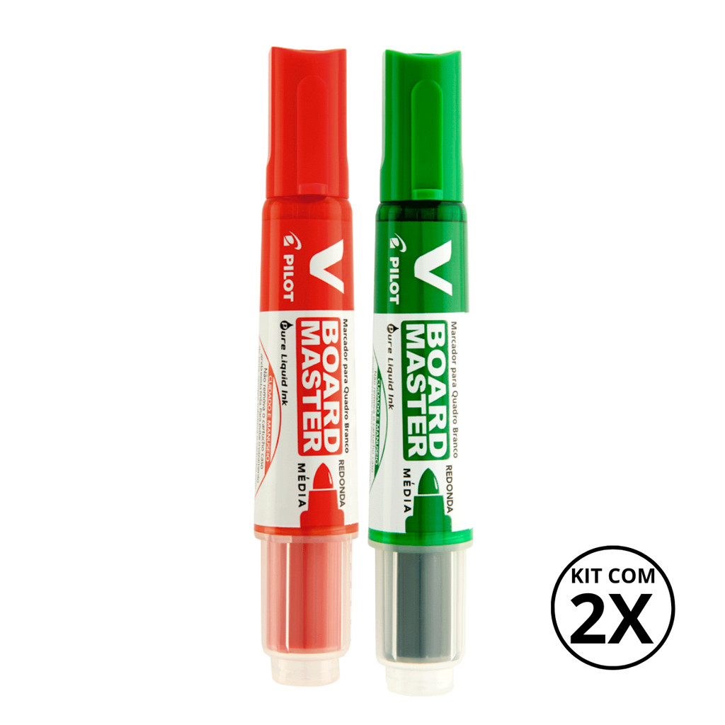 Kit com 2 Marcadores Para Quadro Branco V Board Master - PILOT KITS:VERMELHO+VERDE em Oferta na Shopee