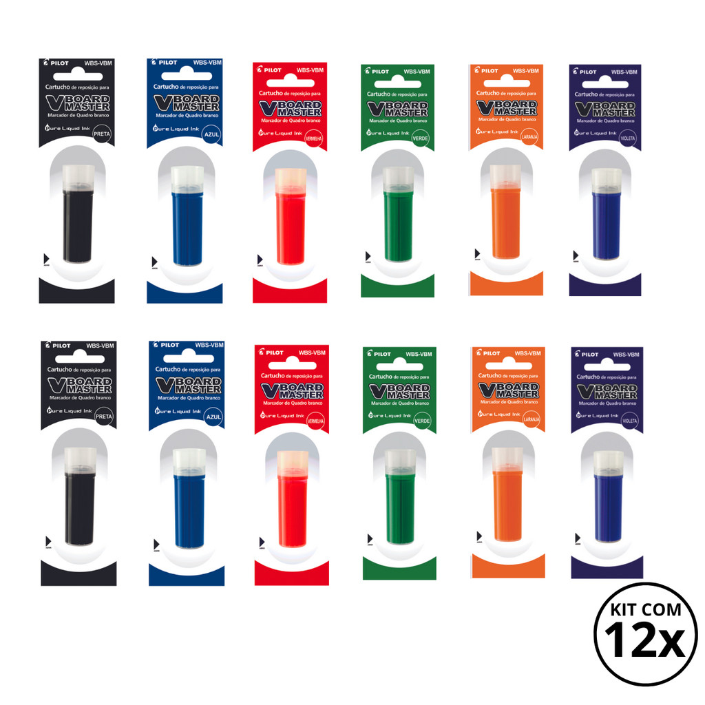 Kit com 12 Refis Para Pincel de Quadro Branco V-Board Master - PiloT em Oferta na Shopee