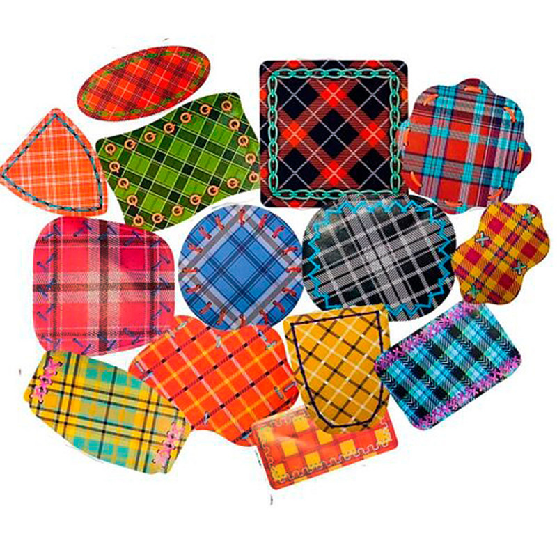 70 ADESIVOS DE RETALHOS XADREZ P/ ROUPA FESTA JUNINA 125.1 - NC TOYS FESTA JUNINA 2025