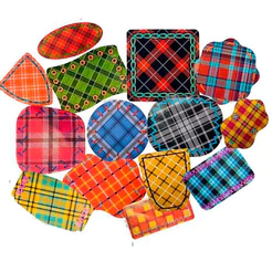 70 ADESIVOS DE RETALHOS XADREZ P/ ROUPA FESTA JUNINA 125.1 - NC TOYS FESTA JUNINA 2025