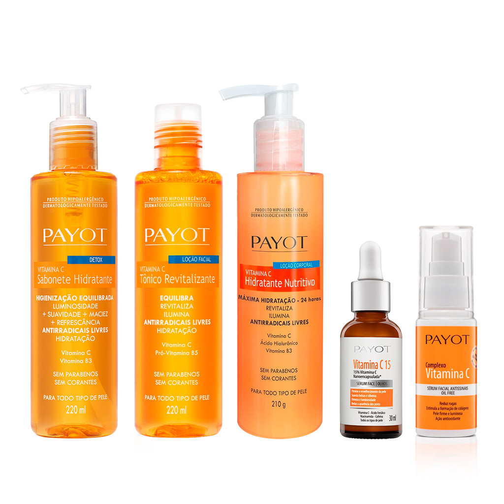 Kit Limpeza Tonificação Hidratação e Duo Tratamento Facial Vitamina C Payot em Oferta na Shopee