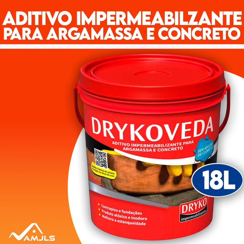 Aditivo Impermeabiliza Argamassa E Concreto Dryko Balde 18l