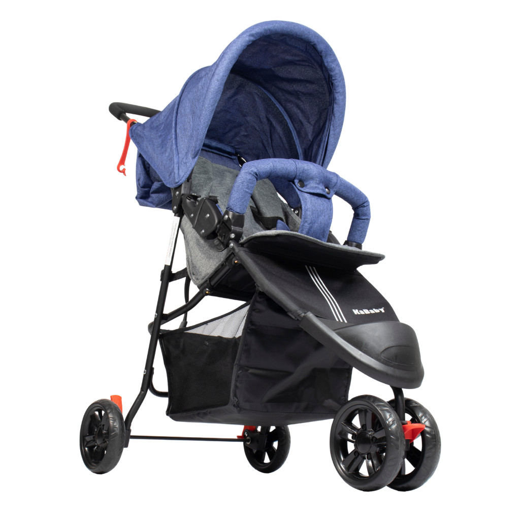 Carrinho De Bebê EasyGo Com Cesto 3 Rodas Até 15kg KaBaby - Azul em Oferta na Shopee