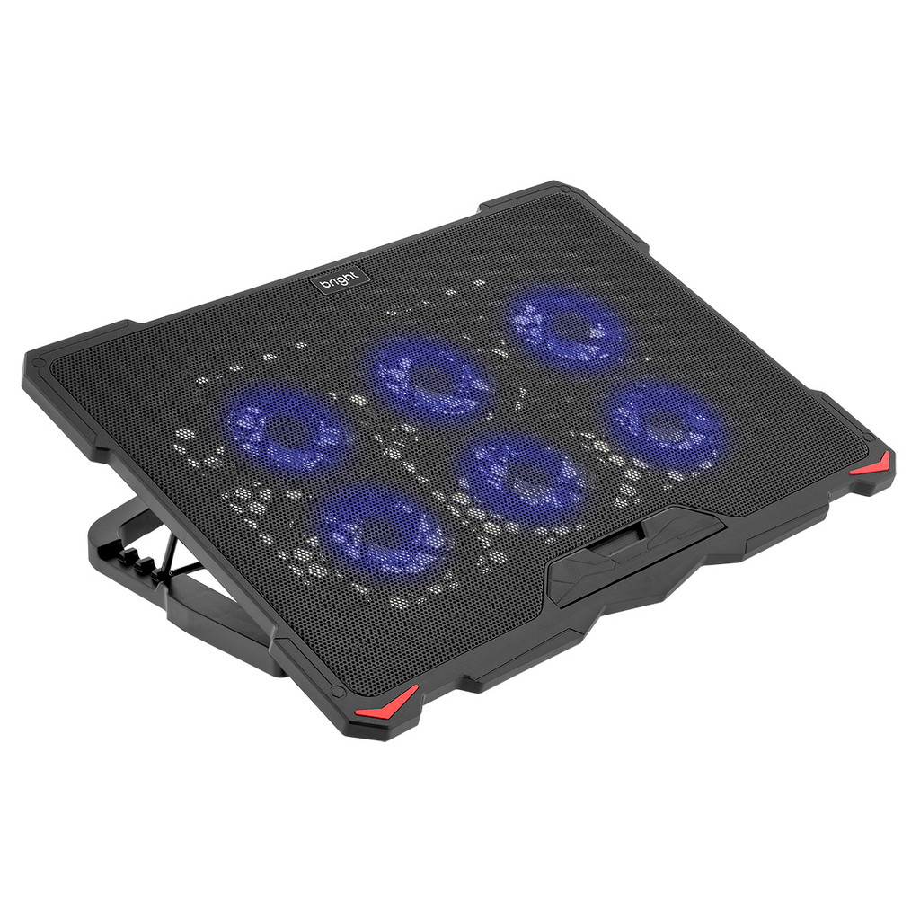 Suporte Cooler para Notebook com 6 Fans, LED Azul e USB Hub