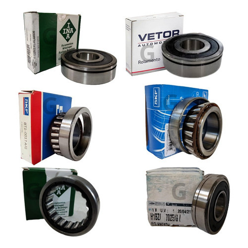 6 Rolamento Cambio Fiesta Ecosport Ka 1.6 Pinhão 62m Eixo 27