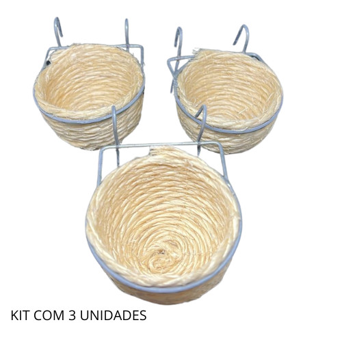 Kit 3 Ninhos de Sisal para Coleiro  Ideal para enfemear coleiro macho em Oferta na Shopee