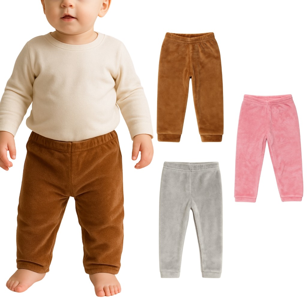 Calça Peluciada Bebe Unissex P ao 3 anos Menino e Menina Inverno Quentinha