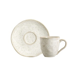 Conjunto com 6 Xícaras de Café com Pires Orgânico Vanilla 120ml em Oferta na Shopee