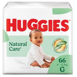 Fralda Descartável Huggies Premium Natural Care G 66 Un