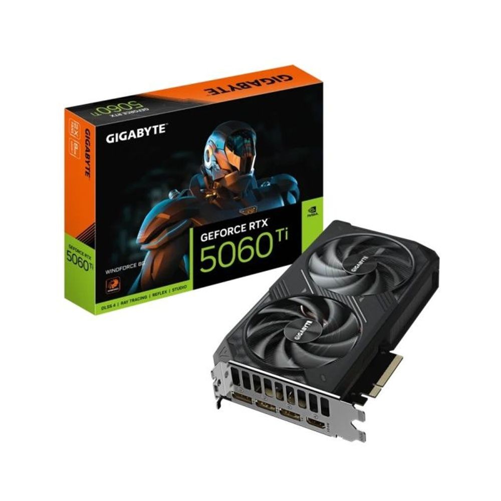 Placa de Vídeo NVIDIA GeForce GIGABYTE RTX5060TI 8GB Windforce 2X GDDR7 128 Bits - HDMI/3X DP-  GV-N506TWF2-8GD em Oferta na Shopee