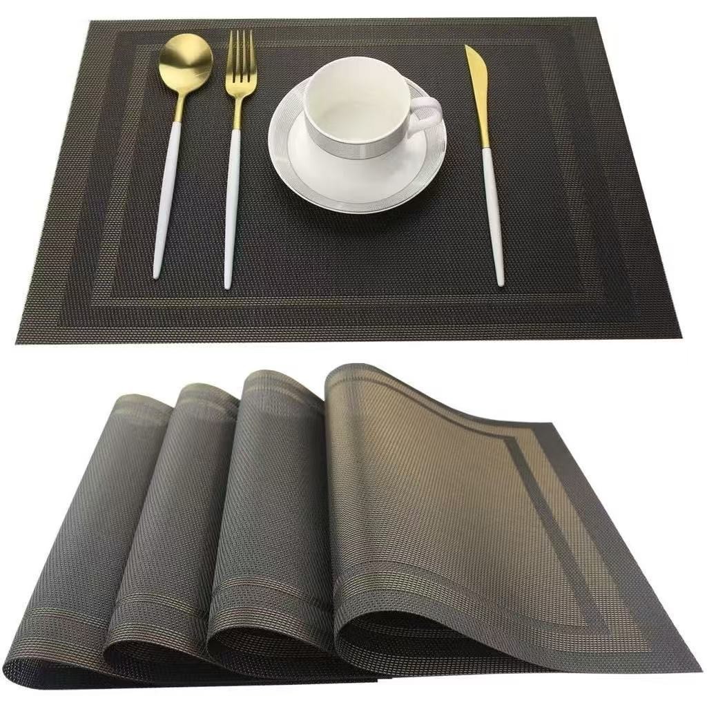 KIT Jogo Americano para Mesa Posta 4 ou 6 lugares em PVC Metalizado 2025 LINHA PREMIUM!