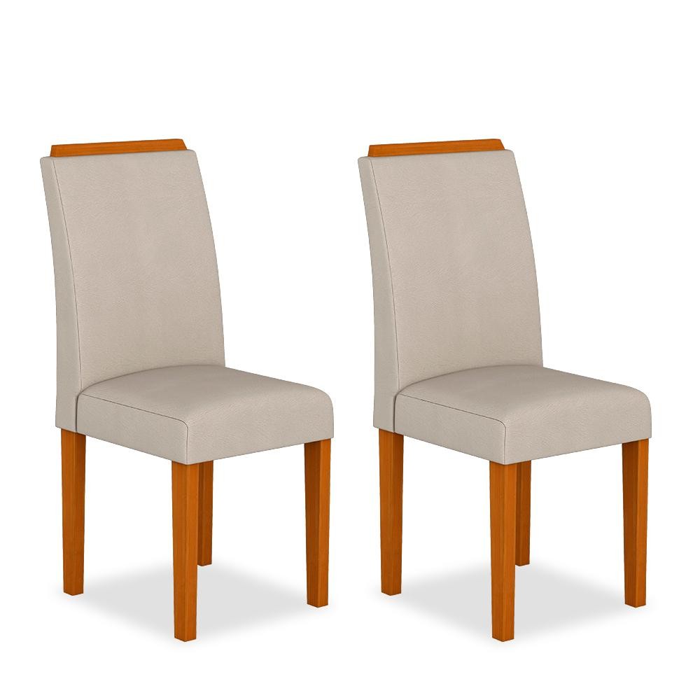 Kit 2 Cadeiras Londres Wood Mesa De Jantar Cina/beg - Móveis Arapongas em Oferta na Shopee