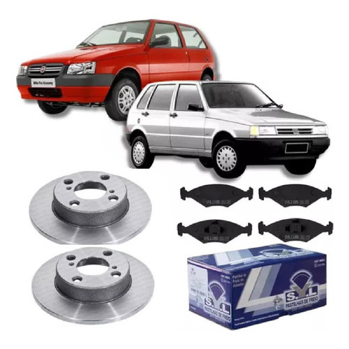 Kit Disco Freio C Pastilha Fiat Uno 2007 2008 2009 2010 2011