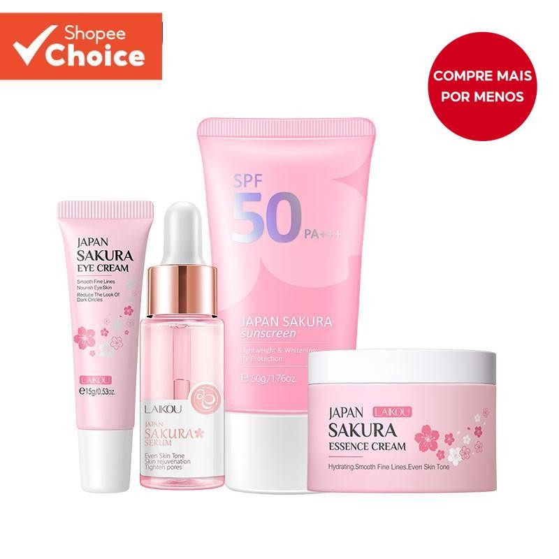LAIKOU Sakura Soro De Rejuvenescimento Protetor Solar Remover Creme Para Os Olhos Rugas SP...