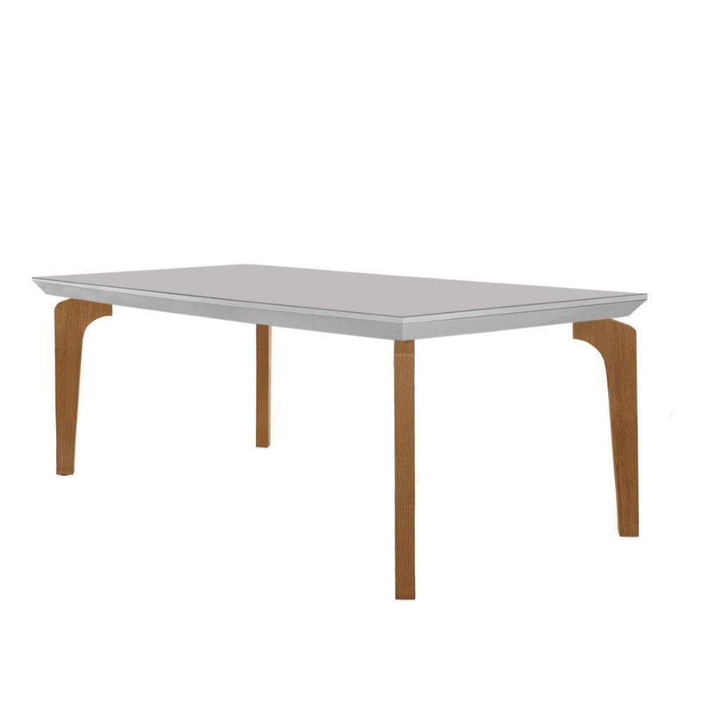 Mesa Para Sala De Jantar Liz 180cm Em Mdf E Vidro Off White/ Imbuia/ Off/ Serig. Off em Oferta na Shopee