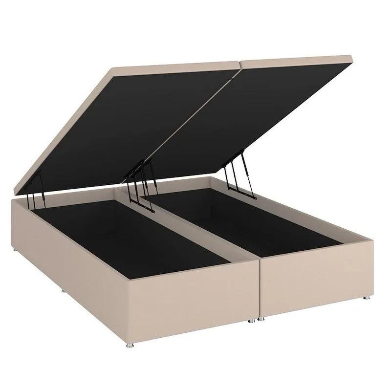 Base Baú Camurça Bege Super King (193x203x39) - Ortobom em Oferta na Shopee
