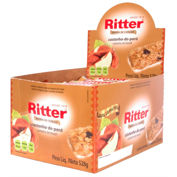 Barra De Cereal Castanha Do Pará Ritter Com 24 Unidades De 22g - Food & Beverages