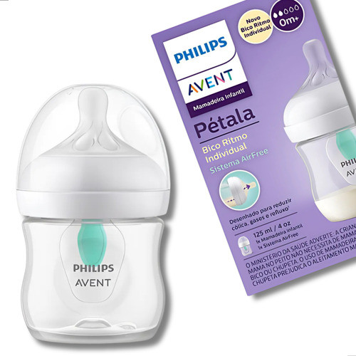 Mamadeira Petala 3.0 125ml Air Free Transparente Avent 0m+
