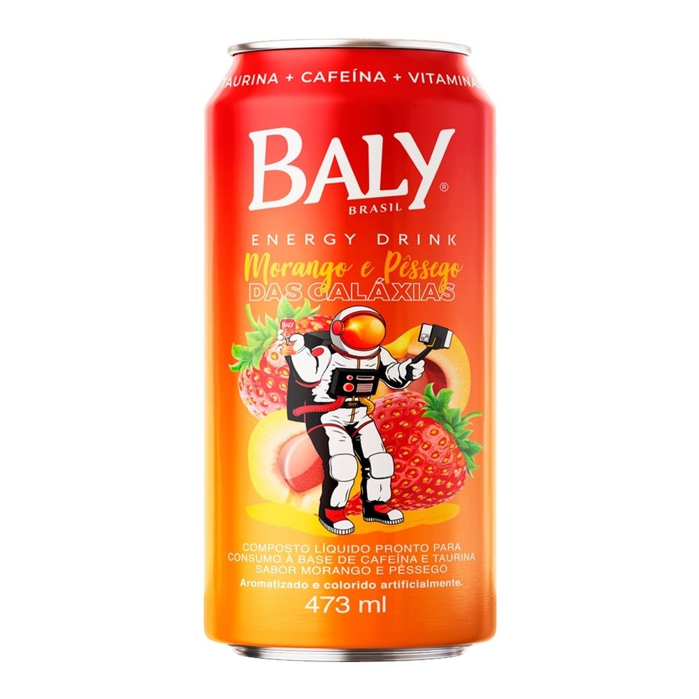 Energético Baly Morango e Pêssego 473ml - Embalagem com 6 Unidades em Oferta na Shopee