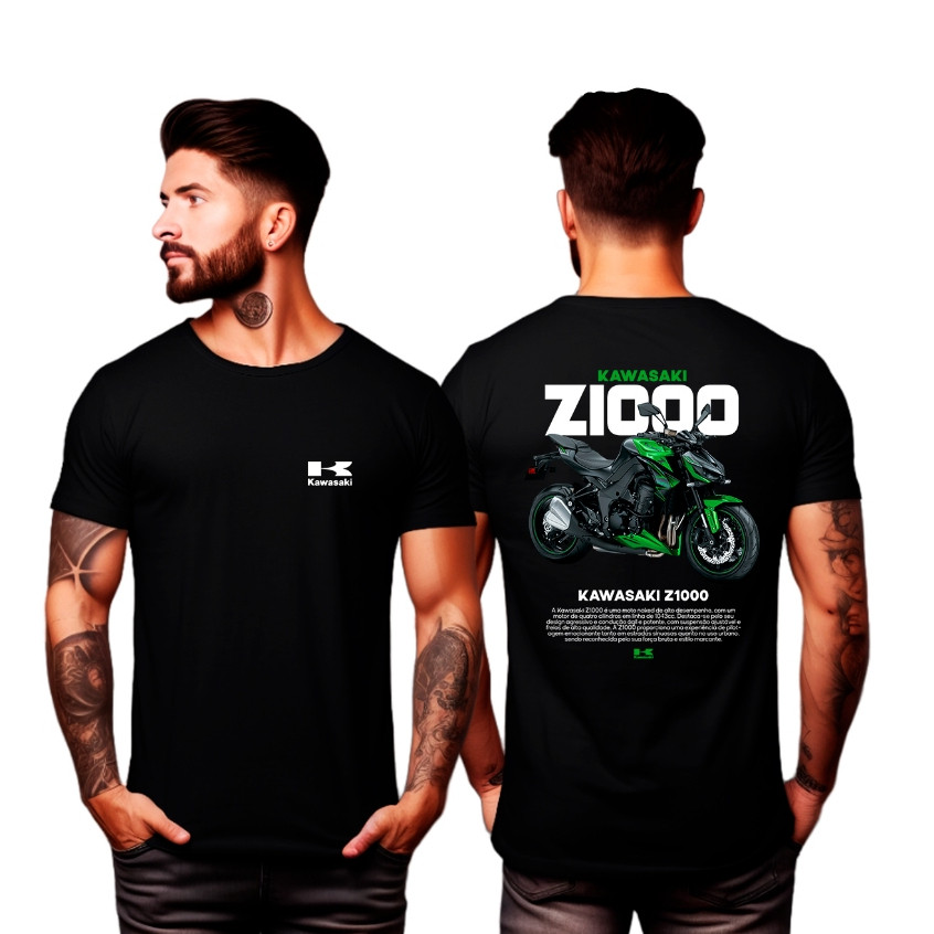 Camiseta Kawasaki Z1000 100% Algodão Unissex Lançamento