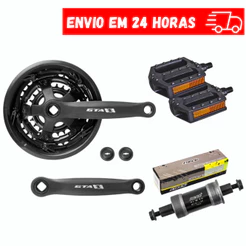 Pedivela Bicicleta Pe De Vela Aro 26/29 Tipo Shimano Sem Logo + Central Rolamento + Pedal