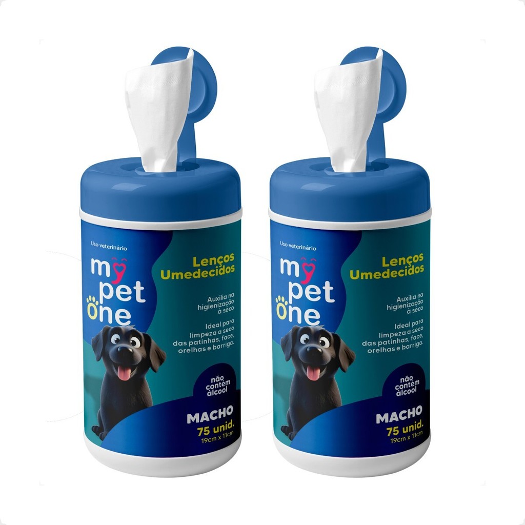 Kit 2 Lenço Umedecido Machos Mypetone - 75 Unidades em Oferta na Shopee