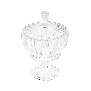 Potiche Decorativo Wolff Geneva Cristal com Pé 16cm x 25cm Peça Elegante para Decoração de Sala Mesa de Centro e Estante