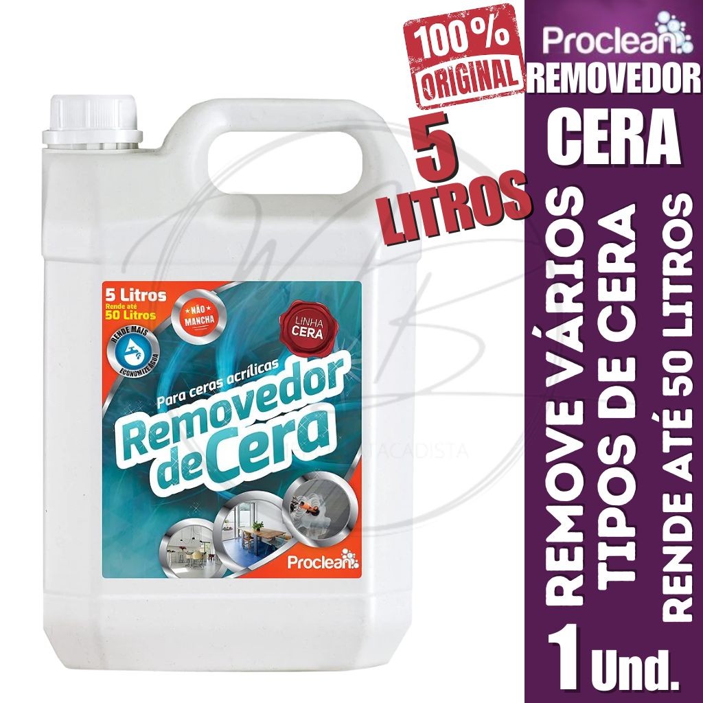 Removedor de Cera 5L Proclean Concentrado Limpeza Pesada Alto Rendimento Profissional