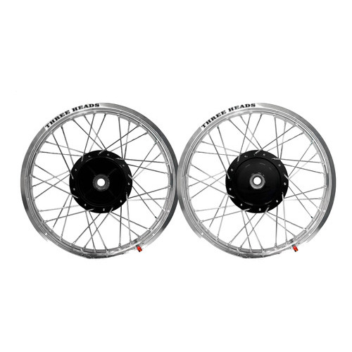 Par Roda Three Heads Alum Polido Titan 150 Fan Tambor Preto