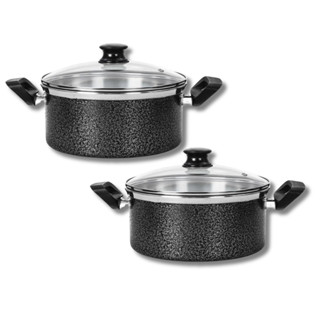 Kit 2 Panelas Caçarola com Tampa de Vidro Tamanho N°20 e 22 em Oferta na Shopee