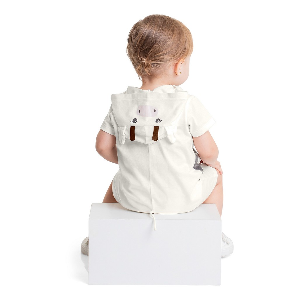 Detalhes do Macaquinho de Vaquinha para Bebê Menina Quimby