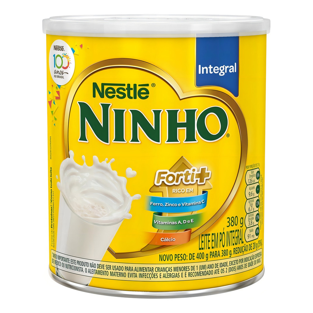Leite Pó Integral Ninho Forti+ Lata 380g