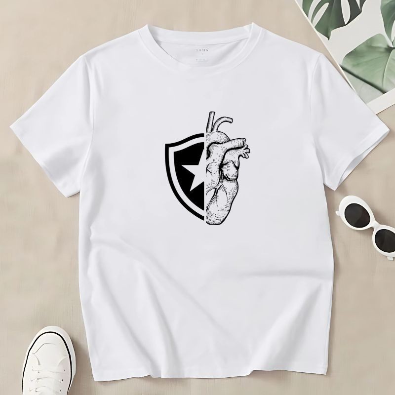 Camisa Time de Futebol Brasileiro Botafogo Masculina Blusa Branca Promoção