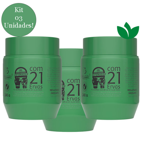 Kit 3uni Gel Massageador 21 Ervas 240g - BioInstinto