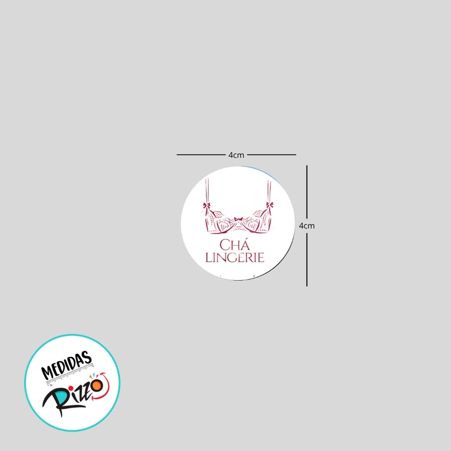 Adesivo "Chá Lingerie" - Ref.2313 - Hot Stamping 4x4cm - 25 unidades - Stickr - Rizzo · foto 2