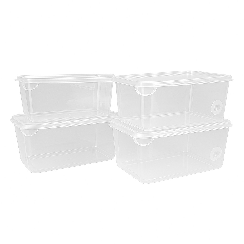Kit 4 Potes P/ Presídio De 2 E 3L Transparentes C/ Tampa Entrada Autorizada De Alimentos Mantimentos