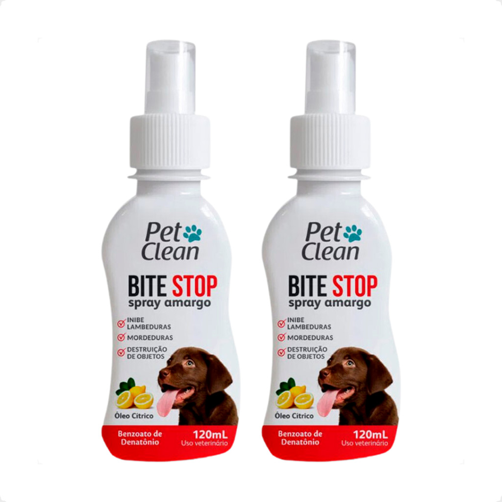 Kit 2 Bite Stop Spray Educador Pet Clean - 120ml em Oferta na Shopee
