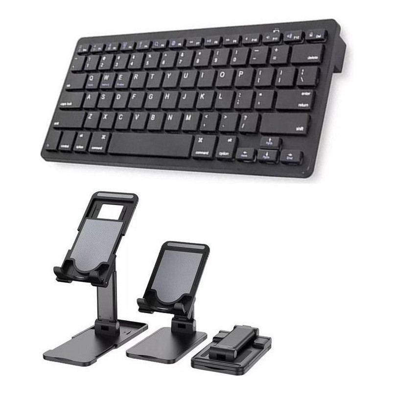 Teclado Bluetooth P/galaxy Tab A T500 10,1+sup Apoio Preto