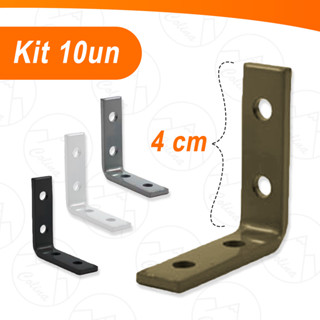 Kit 10 Cantoneiras 4cm Mão Francesa Para Moveis - 4 Cores Disponiveis em Oferta na Shopee