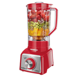 Liquidificador Turbo Mondial Vermelho e Inox 1000W L-1000 RI
