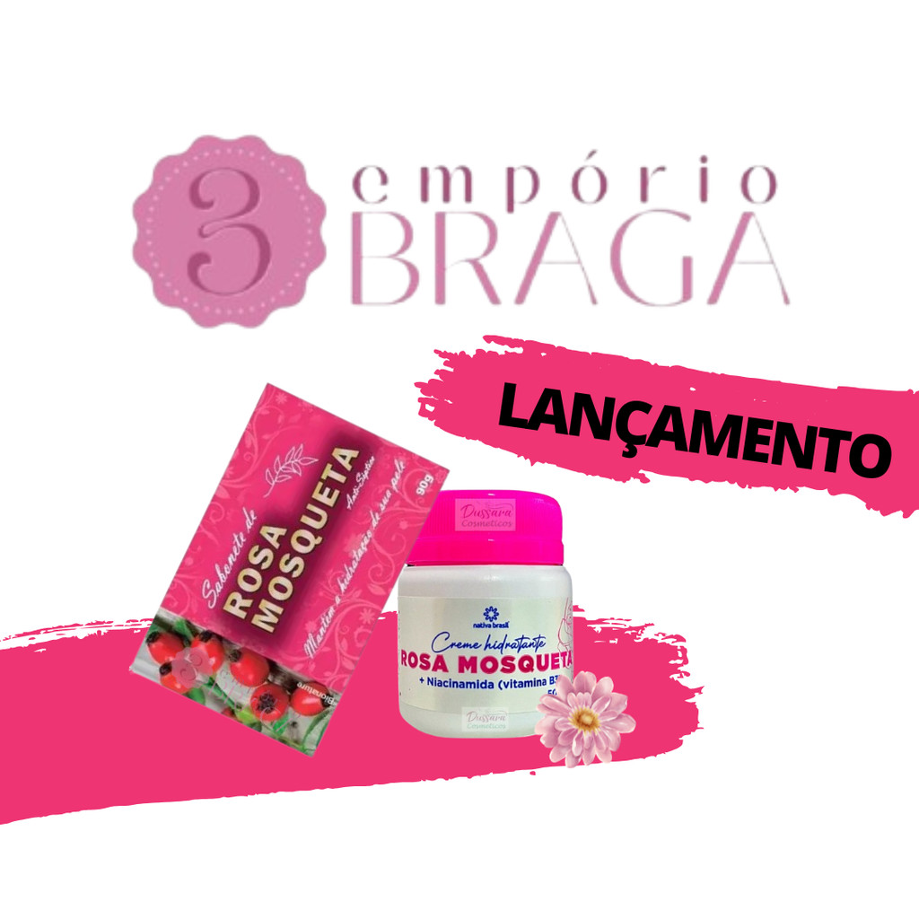 Kit Rosa Mosqueta Sabonete + Creme Hidratante Clareador Natural de Pele (2 itens) em Oferta na Shopee