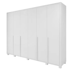 Guarda Roupa Casal 100% MDF 6 Portas Easy Space Com Pés Branco -Lopas