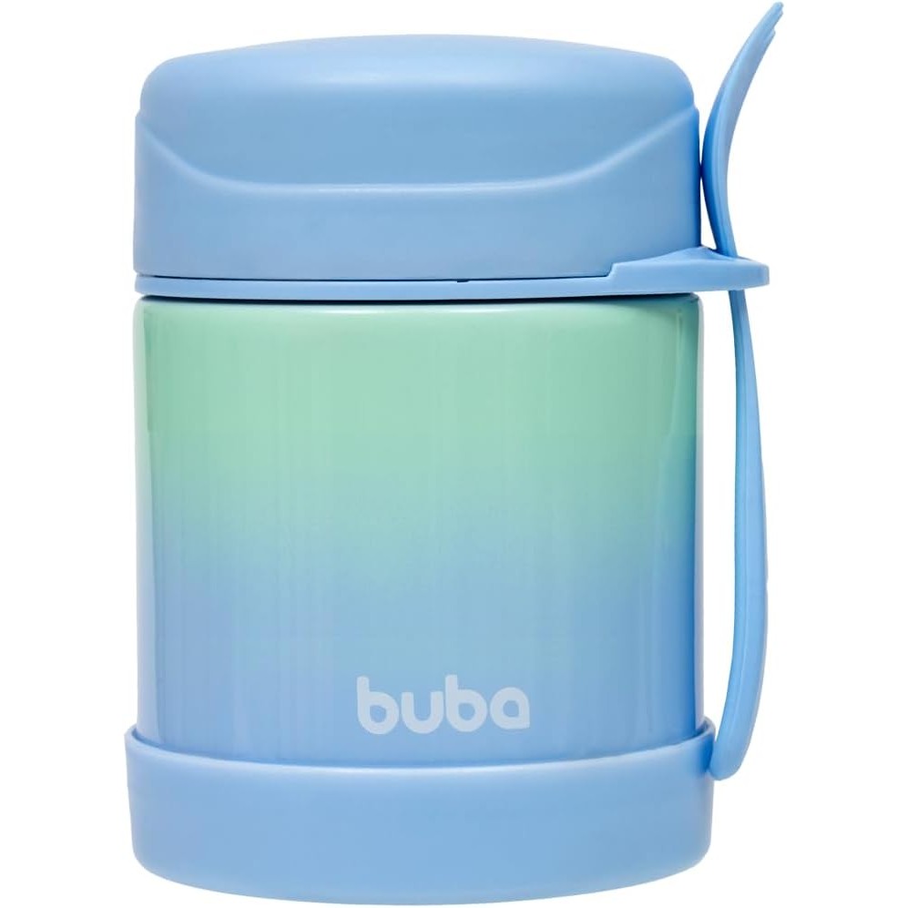Pote Térmico Inox c/ Colher 320ml - Degradê Azul - Buba em Oferta na Shopee