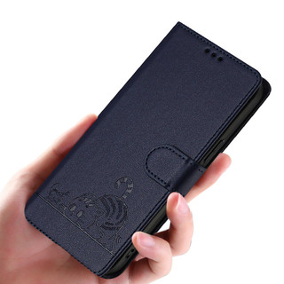 Capa De Telefone Para OnePlus Nord CE6 Flip Cover Cute Cat-Padrões Em Relevo Temáticos Suporte Dobrável Proteção De Blin