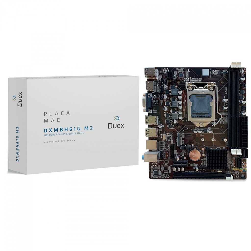 Imagem Placa Mãe Duex DXMBH61G M2, Chipset H61,Intel LGA 1155, (2 e 3 gen) mATX, DDR3 - DXMBH61G