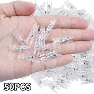 50 Pcs Transparente Primavera Pendurado Clipes Clipe Linha De Roupas De Plástico Mini Fotos De Papel Artesanato Decoraçã em Oferta na Shopee