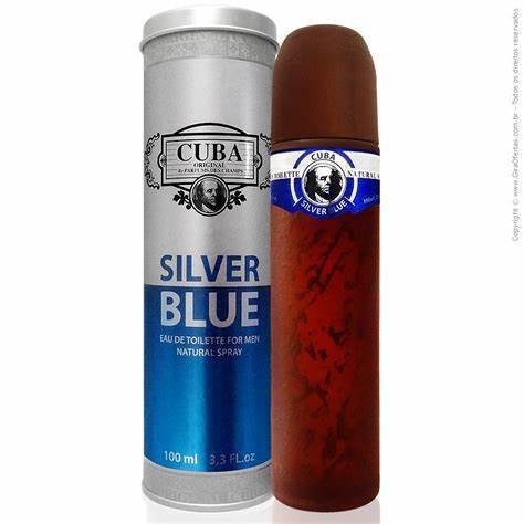 Perfume Masculino Importado Cuba Silver Blue Eau de Toilette 100ml