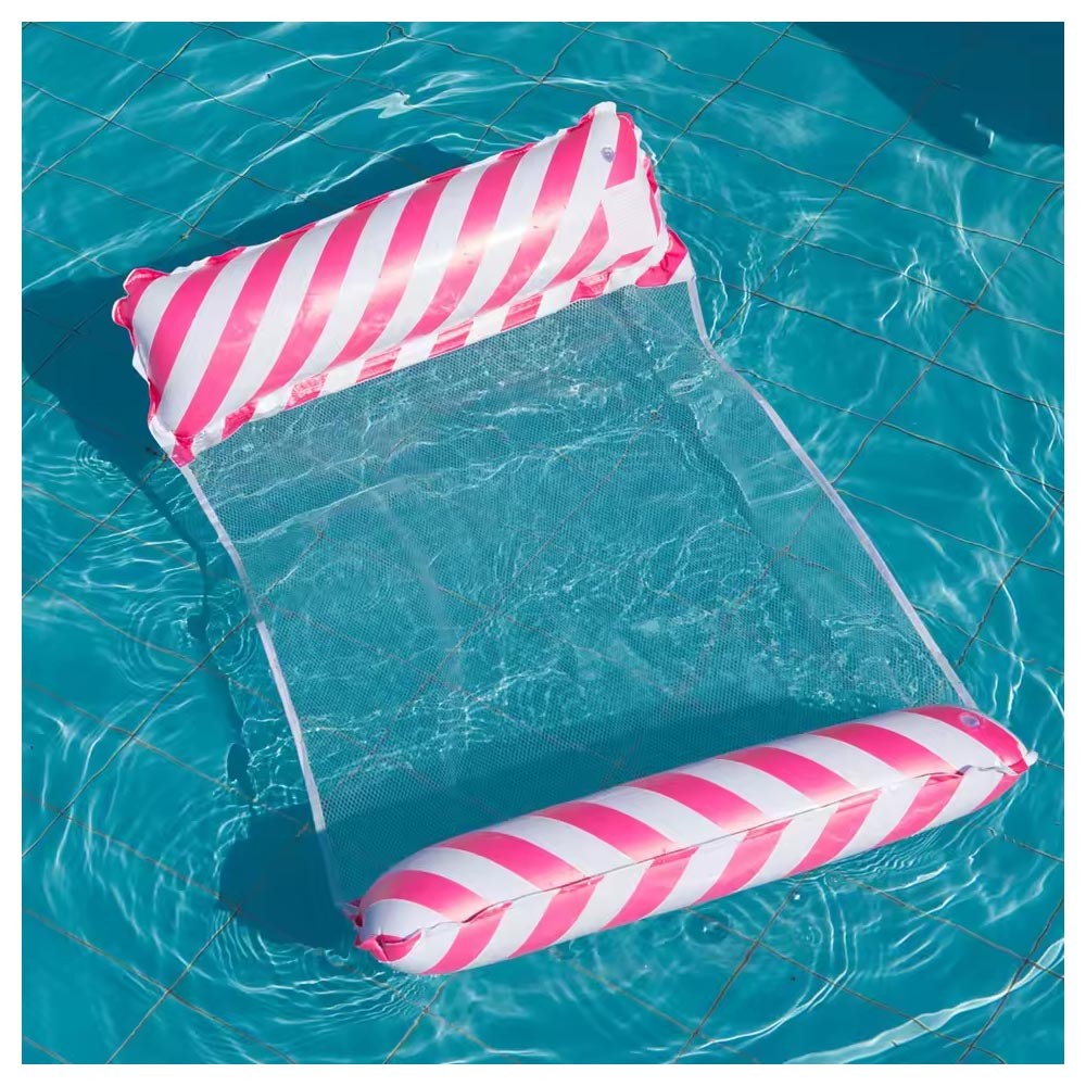 Boia Rede Inflável, Cadeira Para Piscina, Espreguiçadeira Cama Flutuante, Colchão Adulto Rosa
